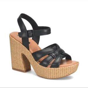 Korks Black and Tan Platform Sandals
